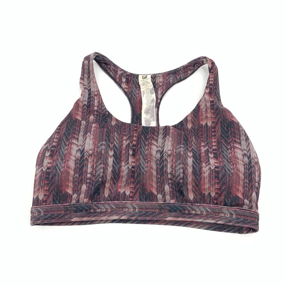 Fabletics Kessler Medium Impact Sports Bra Size Medium Womens Red Black Athletic
